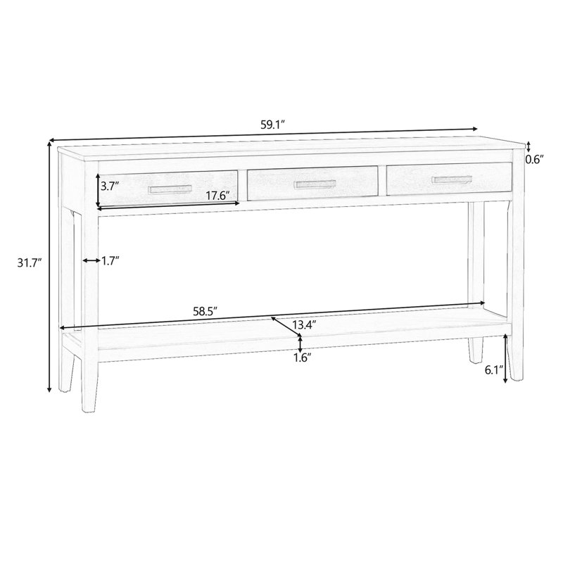 Red Barrel Studio® Jonavin 59.19" Console Table, Console Table with